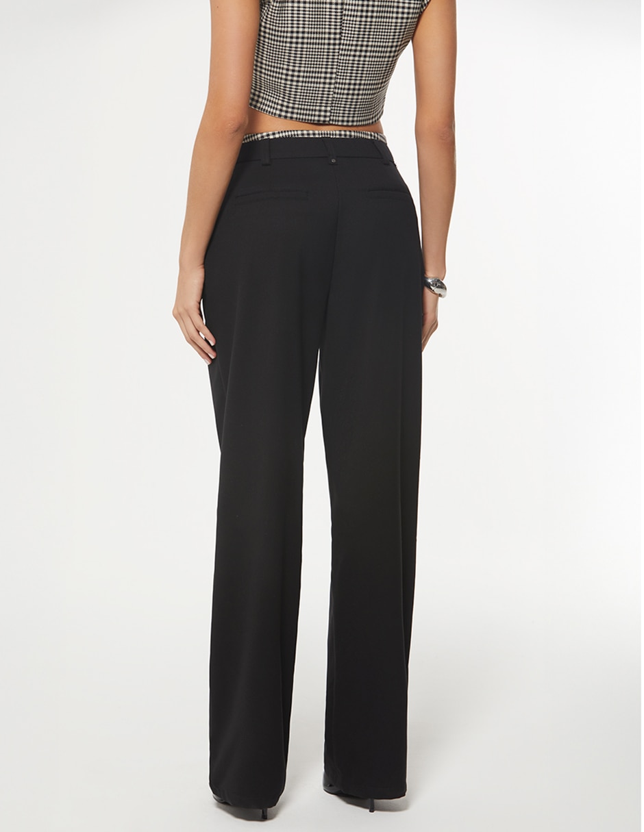 Pantalón de vestir studio f black grunge recto para mujer