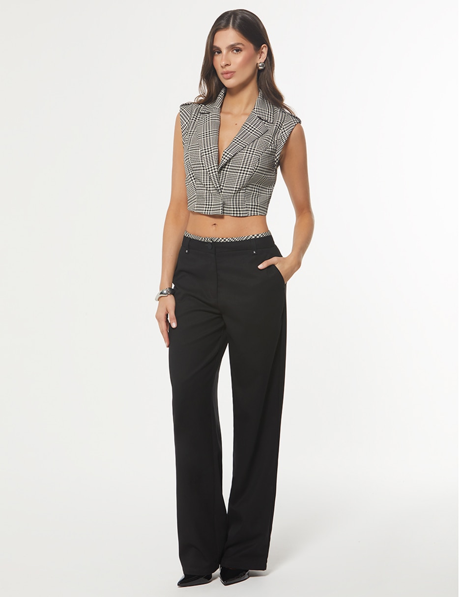 Pantalón de vestir studio f black grunge recto para mujer