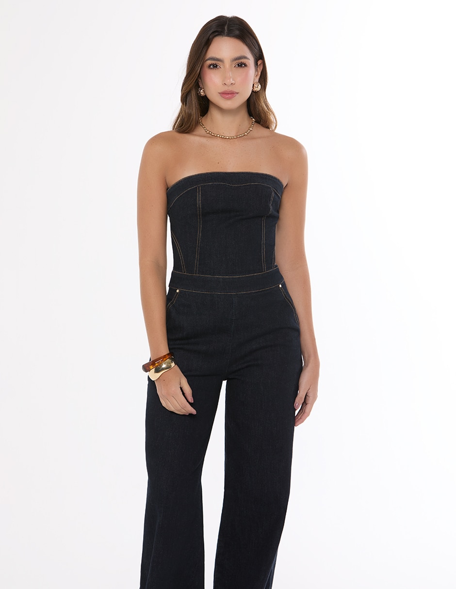 Jumpsuit de mezclilla casual para mujer 3