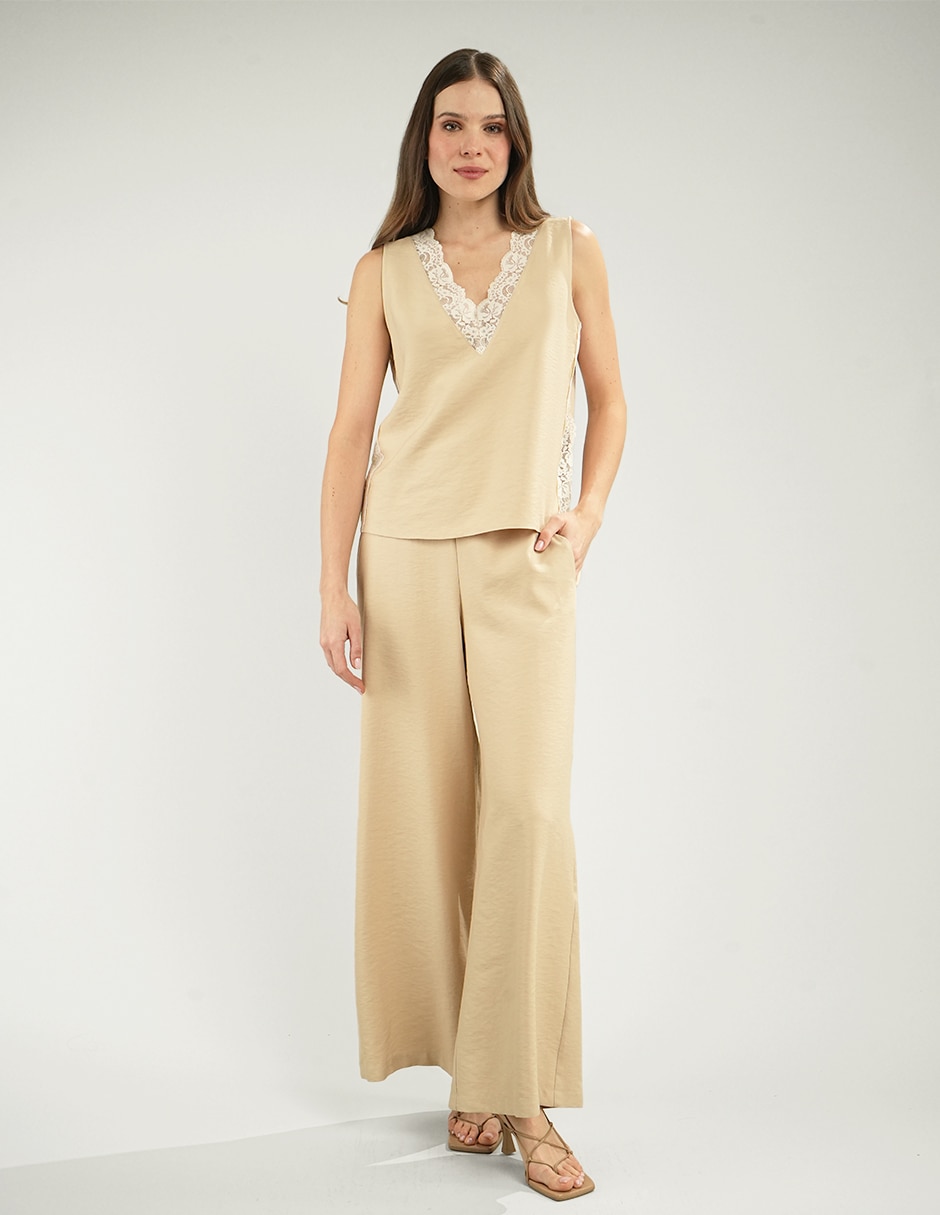 Pantalón regular wide leg para mujer 3