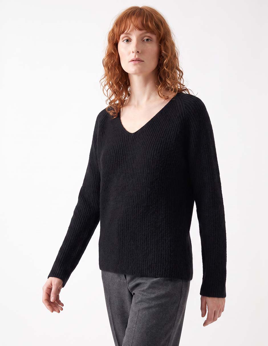 Suéter cuello v para mujer 1