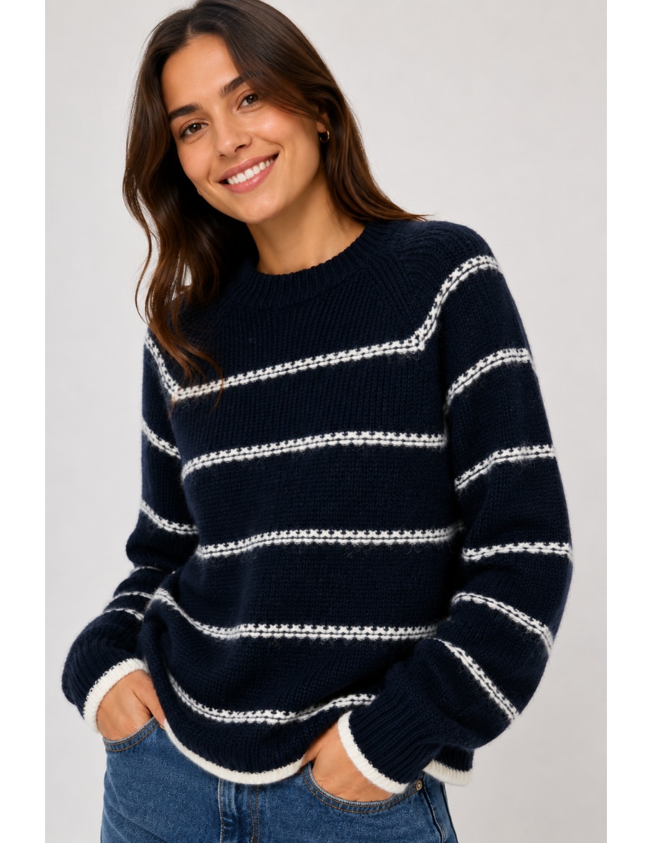 Suéter cuello redondo para mujer 4