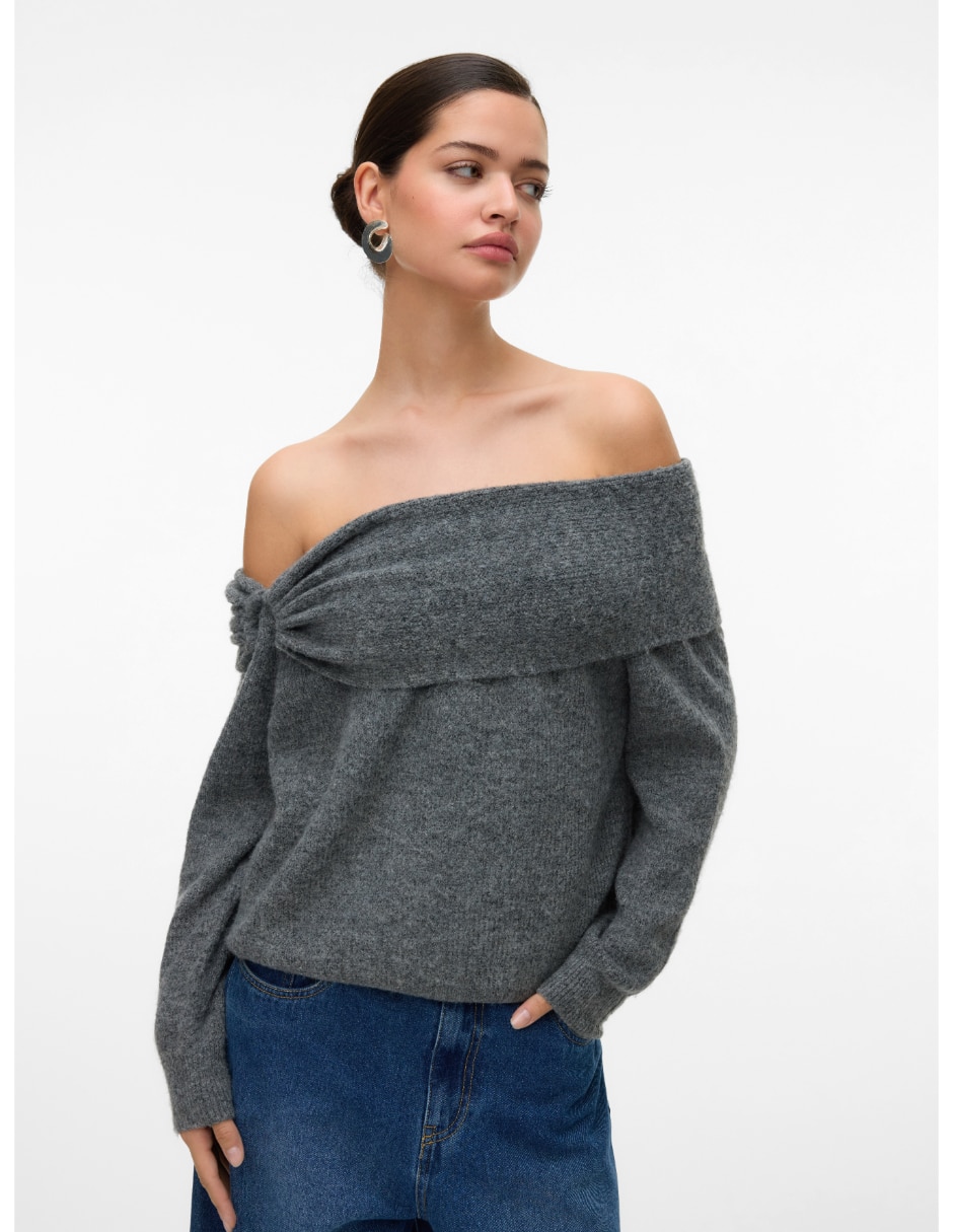 Suéter cuello Bardot para mujer