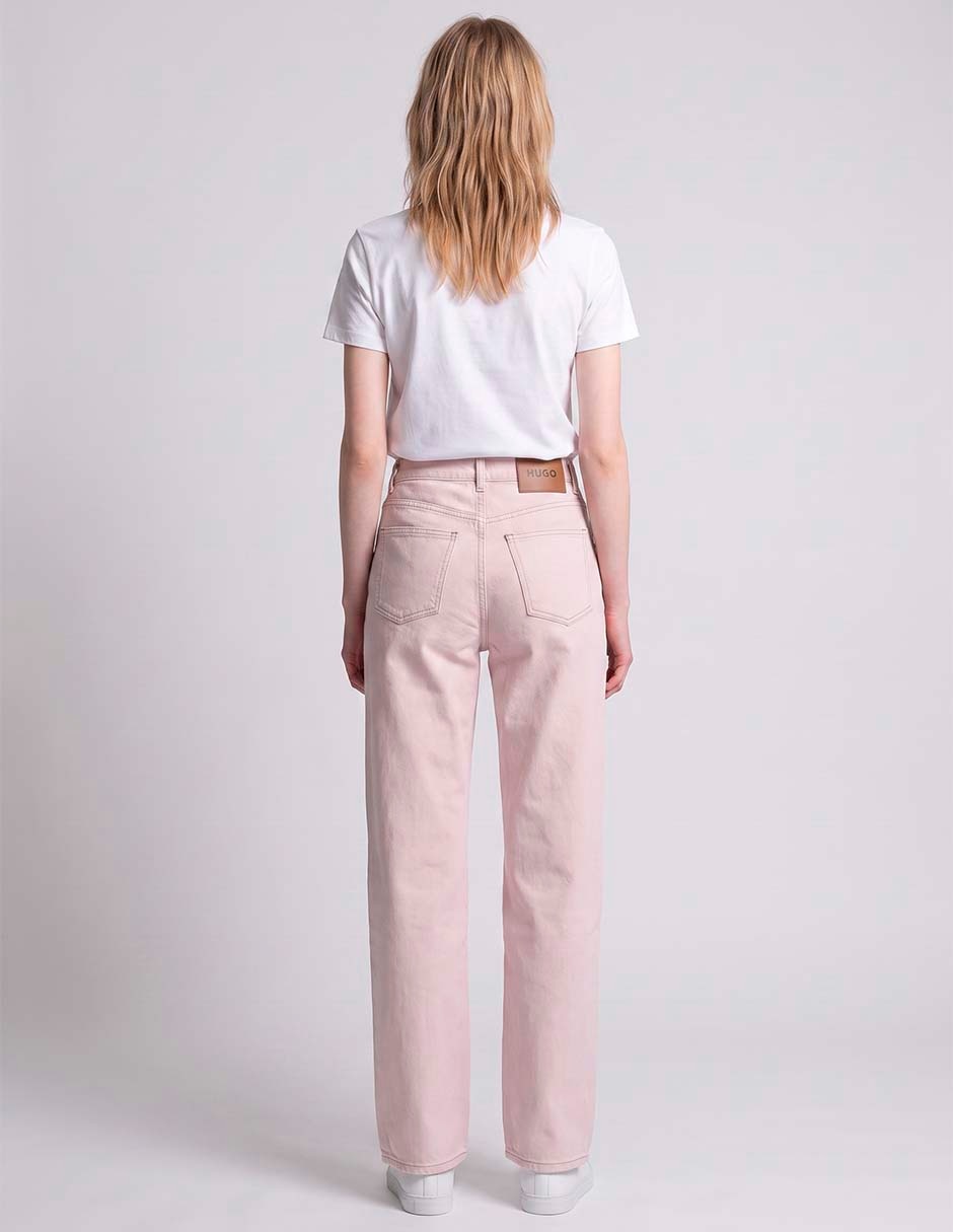 Jeans straight corte cintura para mujer 4