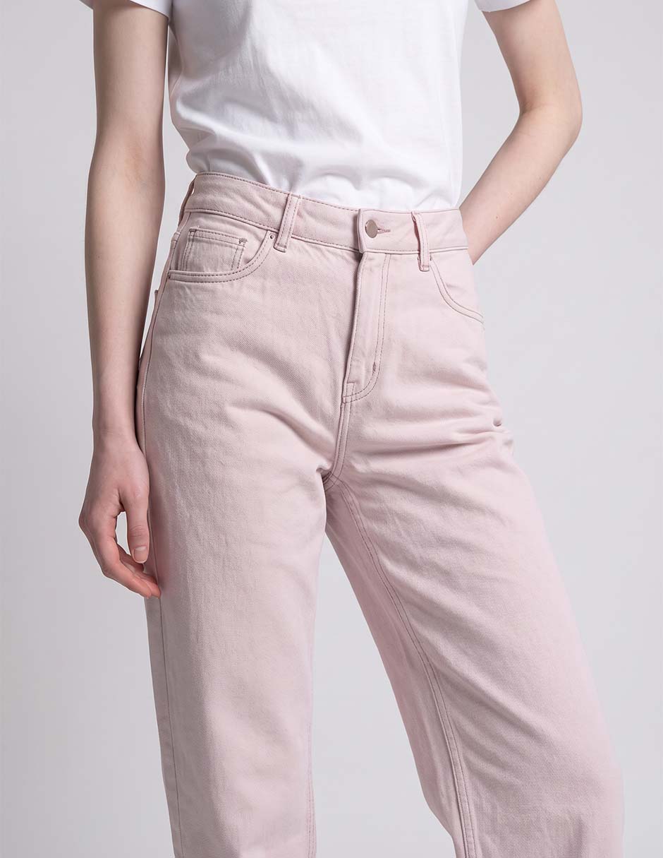 Jeans straight corte cintura para mujer 2