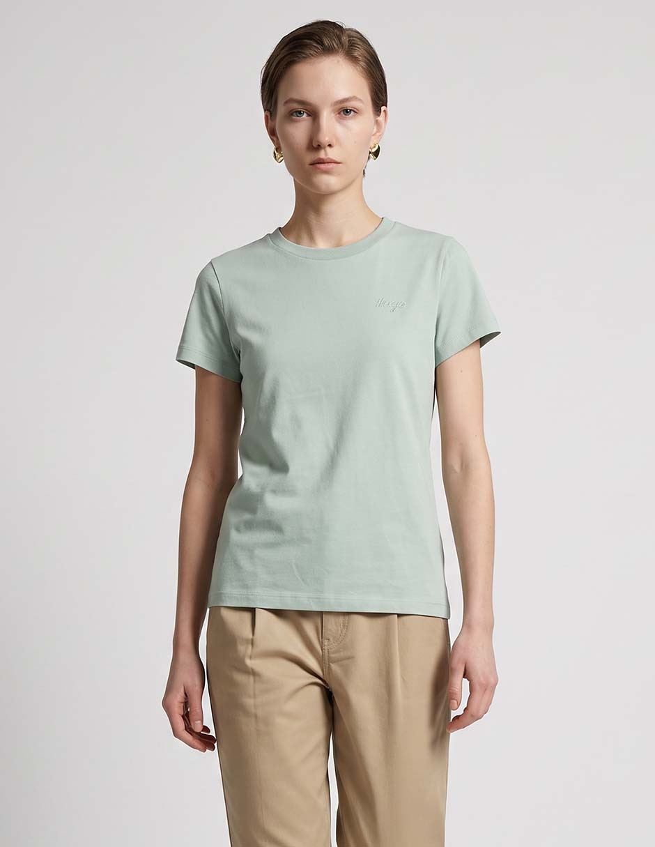 Playera manga corta cuello redondo para mujer