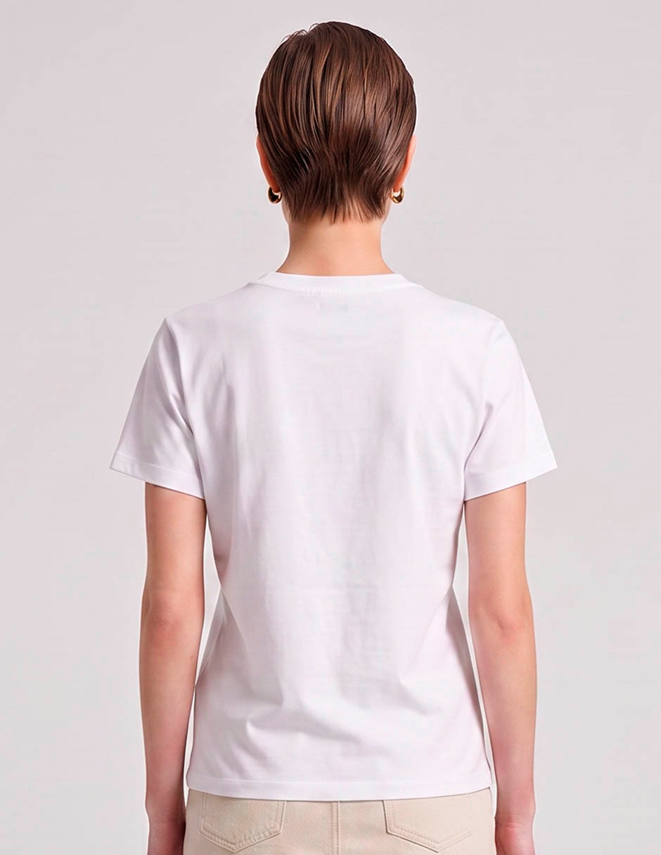 Playera manga corta cuello redondo para mujer 2