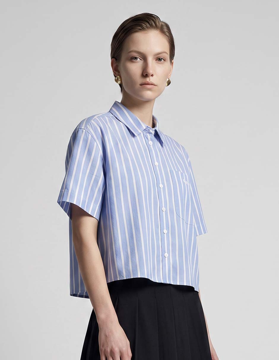 Blusa hugo blue manga corta para mujer