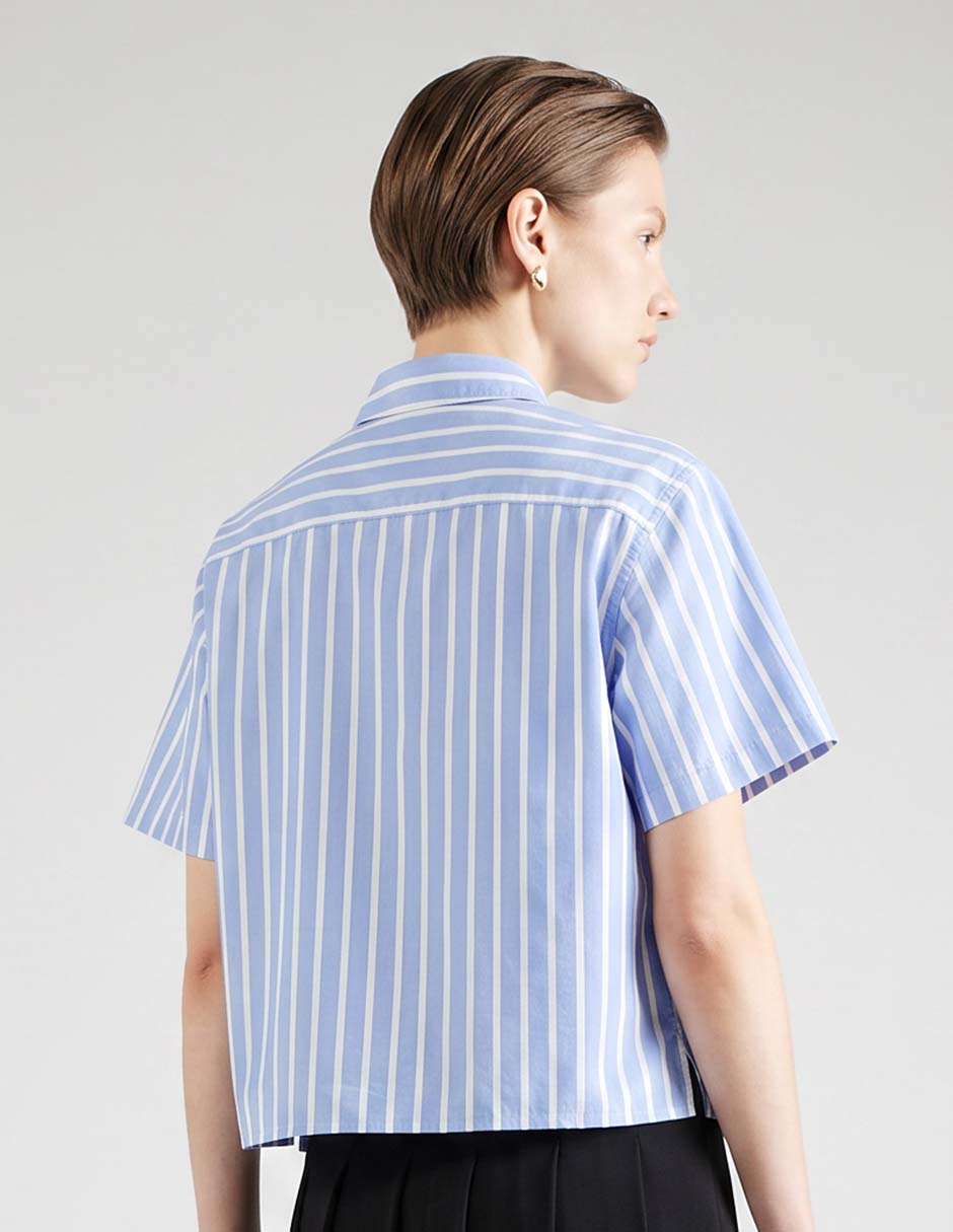 Blusa hugo blue manga corta para mujer