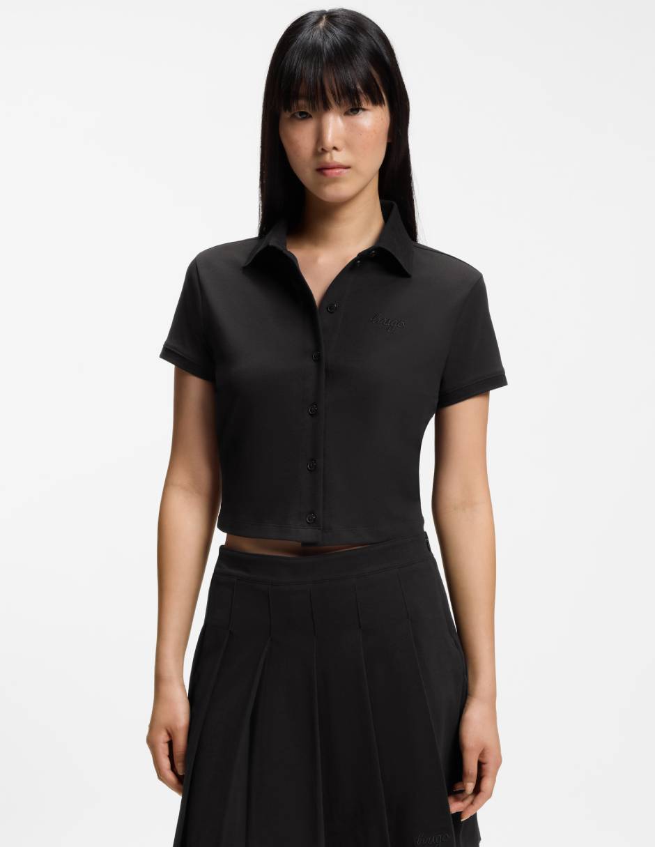 Camisa de algodón manga corta para mujer Camisa de algodón manga corta para mujer