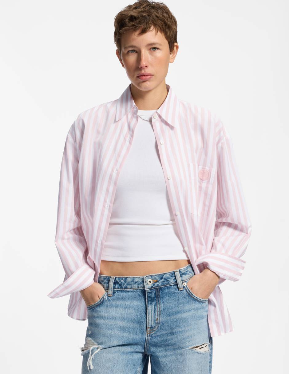 Camisa de algodón manga larga para mujer Camisa de algodón manga larga para mujer