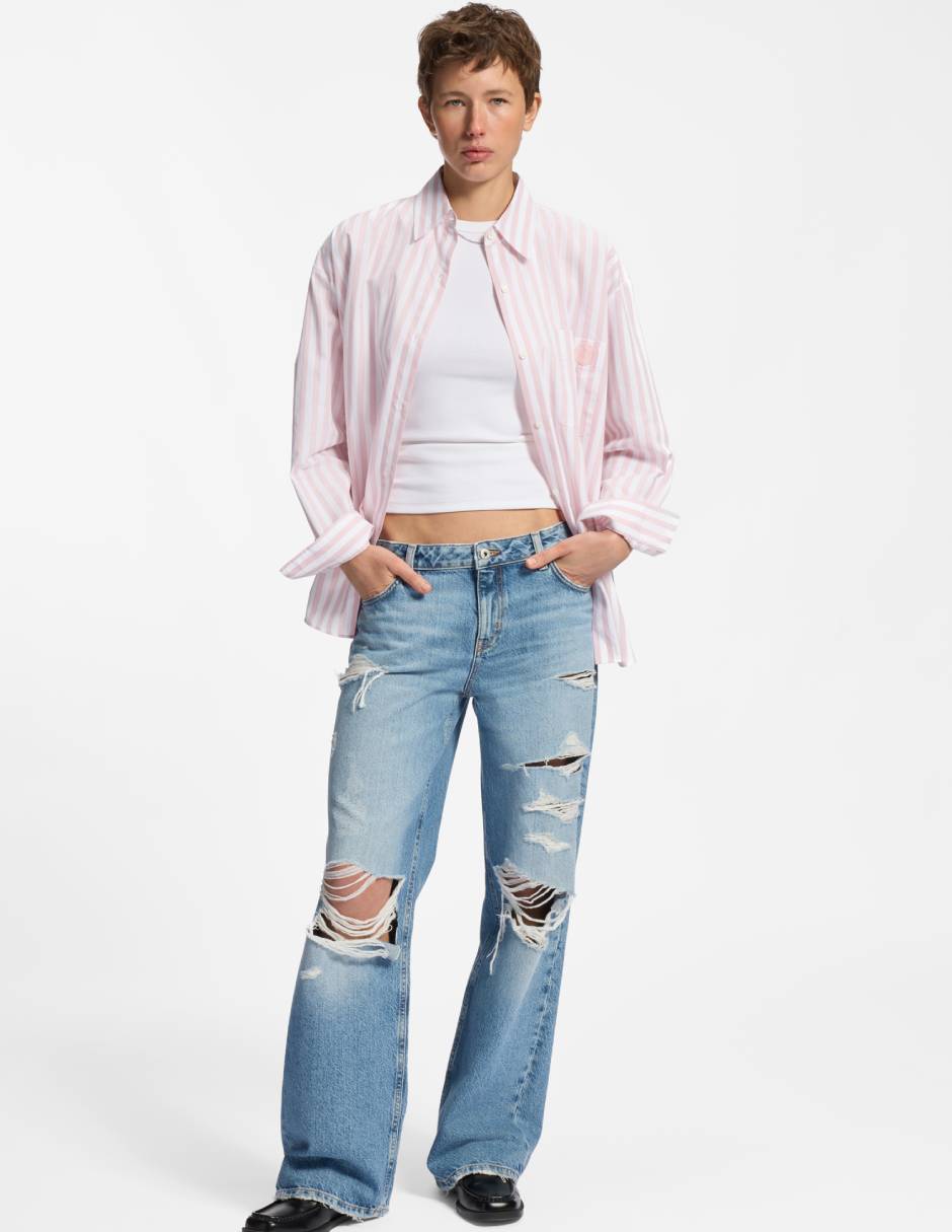 Camisa de algodón manga larga para mujer 6