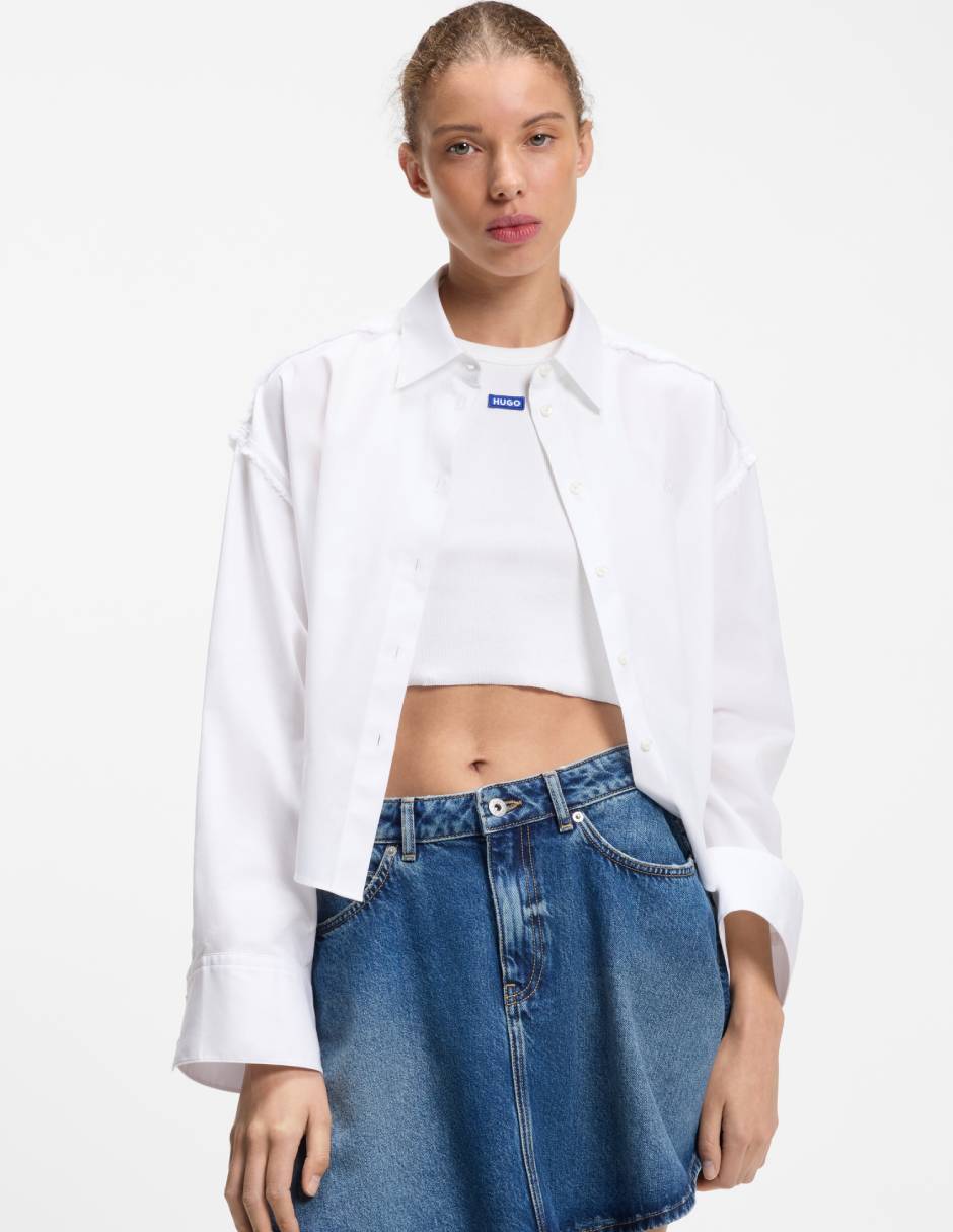 Camisa de algodón manga larga para mujer Camisa de algodón manga larga para mujer