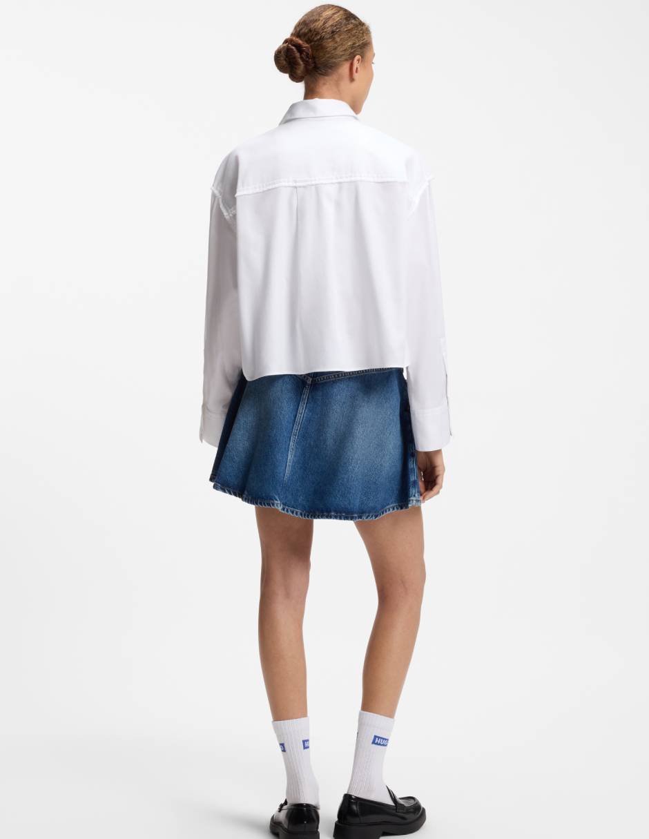 Camisa de algodón manga larga para mujer 5