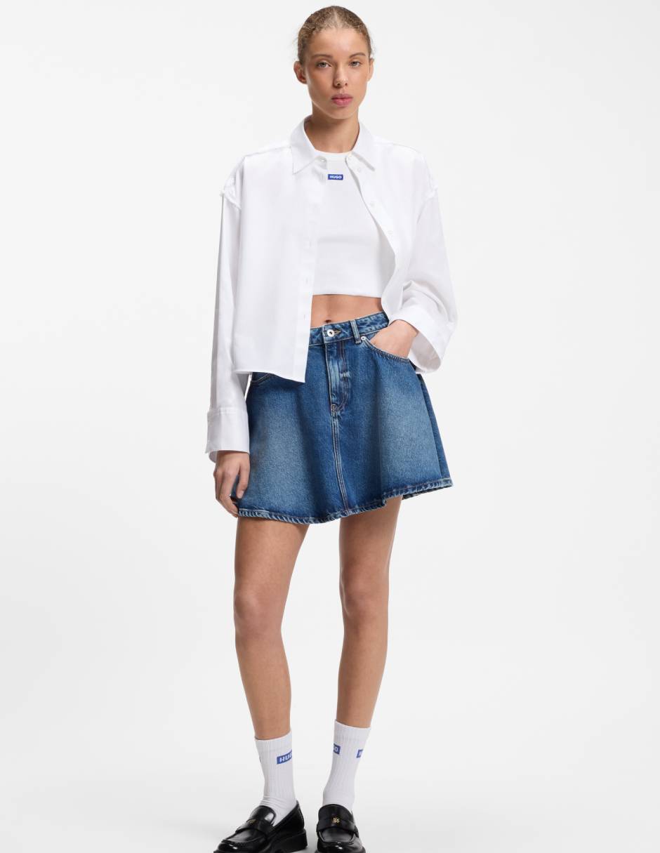 Camisa de algodón manga larga para mujer 6