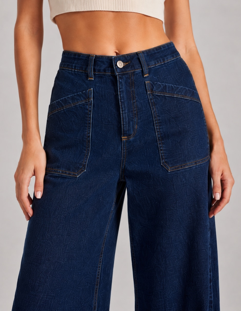 Jeans wide leg 25463-d para mujer