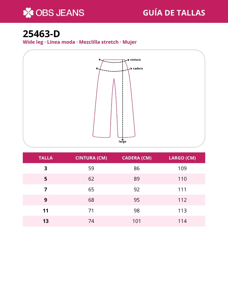 Jeans wide leg 25463-d para mujer 5