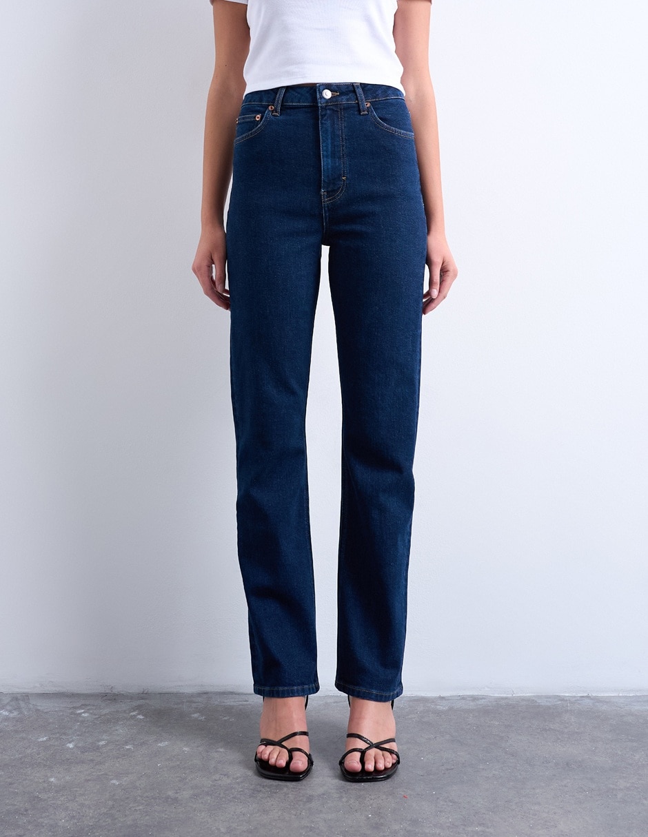 Jeans straight cintura alta para mujer Jeans straight cintura alta para mujer