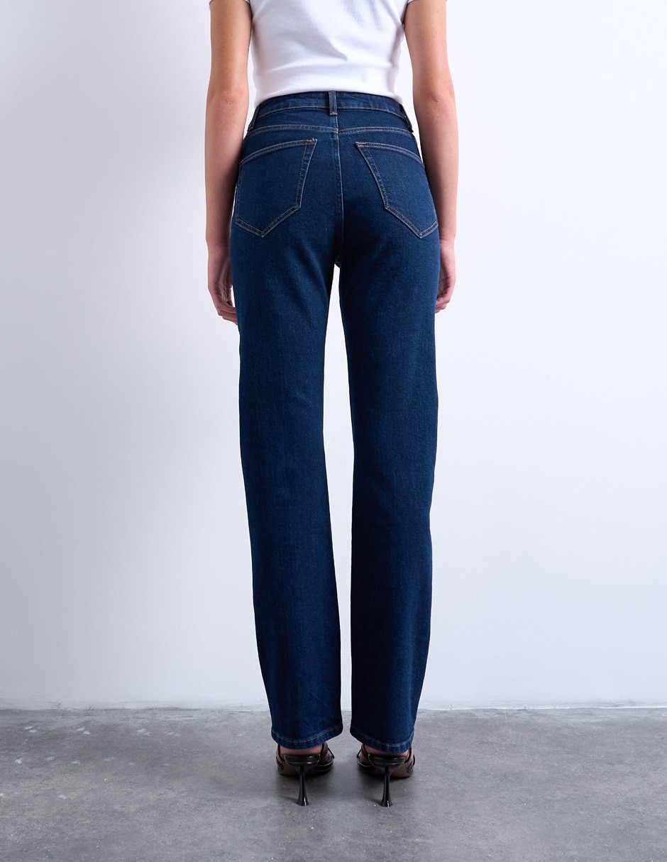 Jeans straight cintura alta para mujer 3