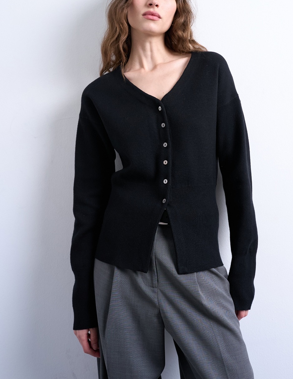 Suéter cuello v para mujer 1