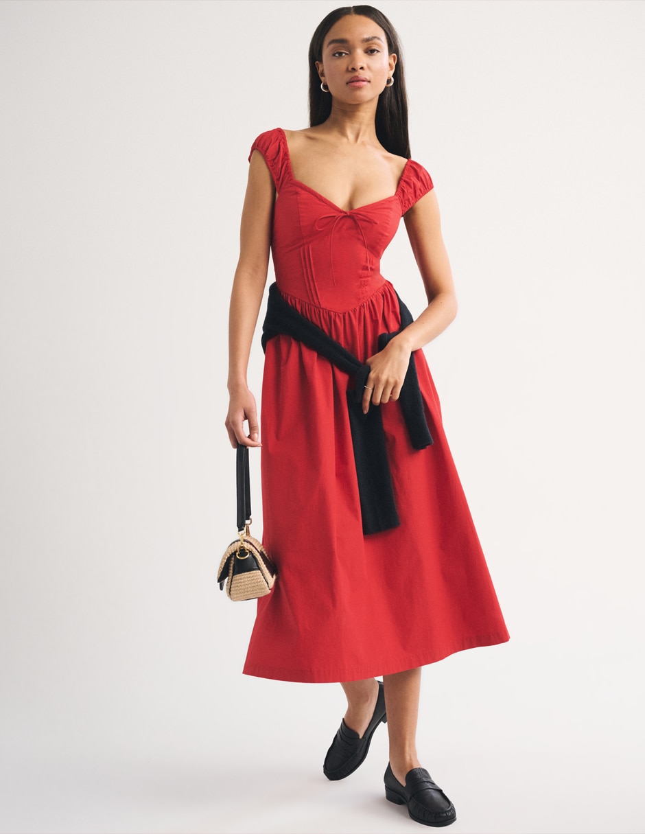 Vestido midi Abercrombie & Fitch para mujer
