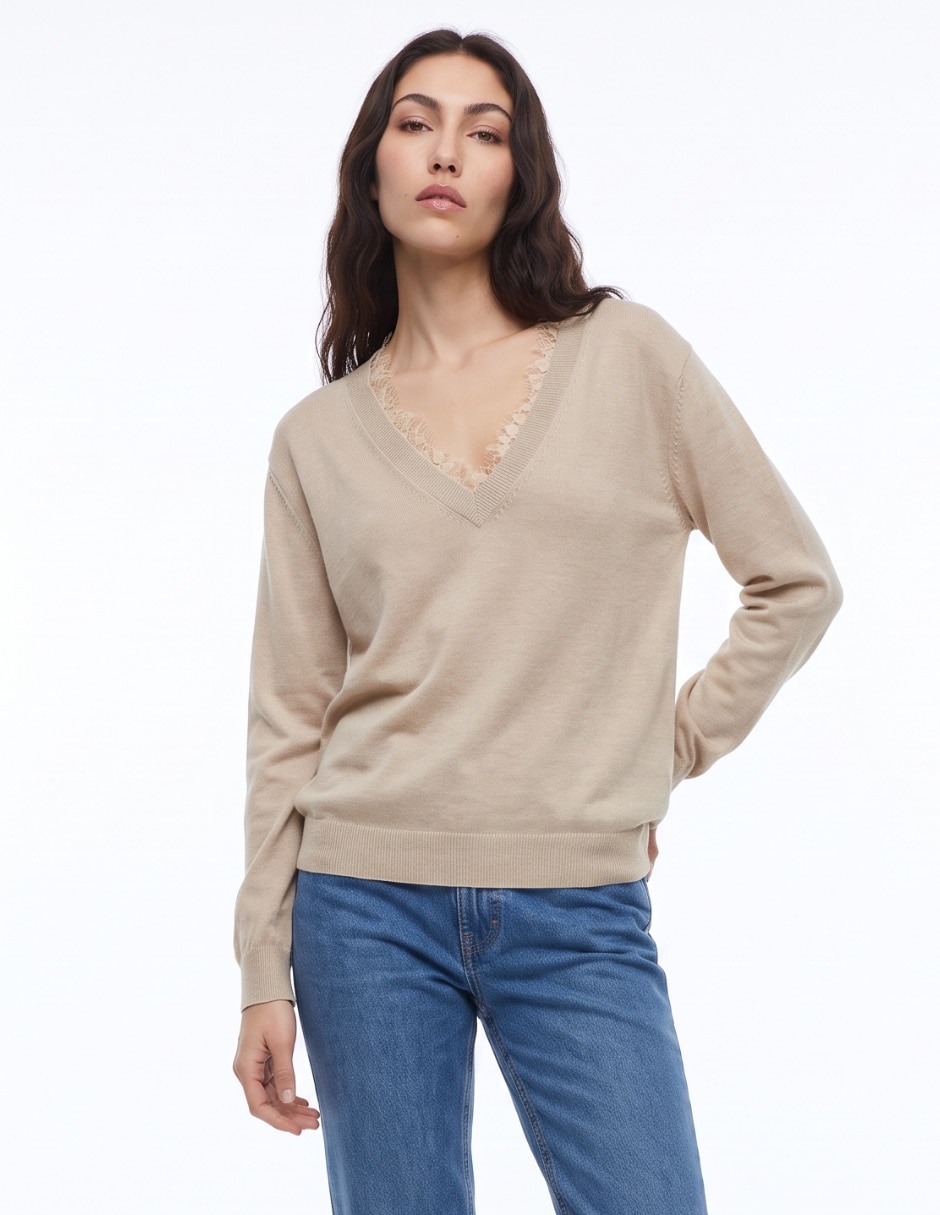 Suéter cuello abierto para mujer Suéter cuello abierto para mujer
