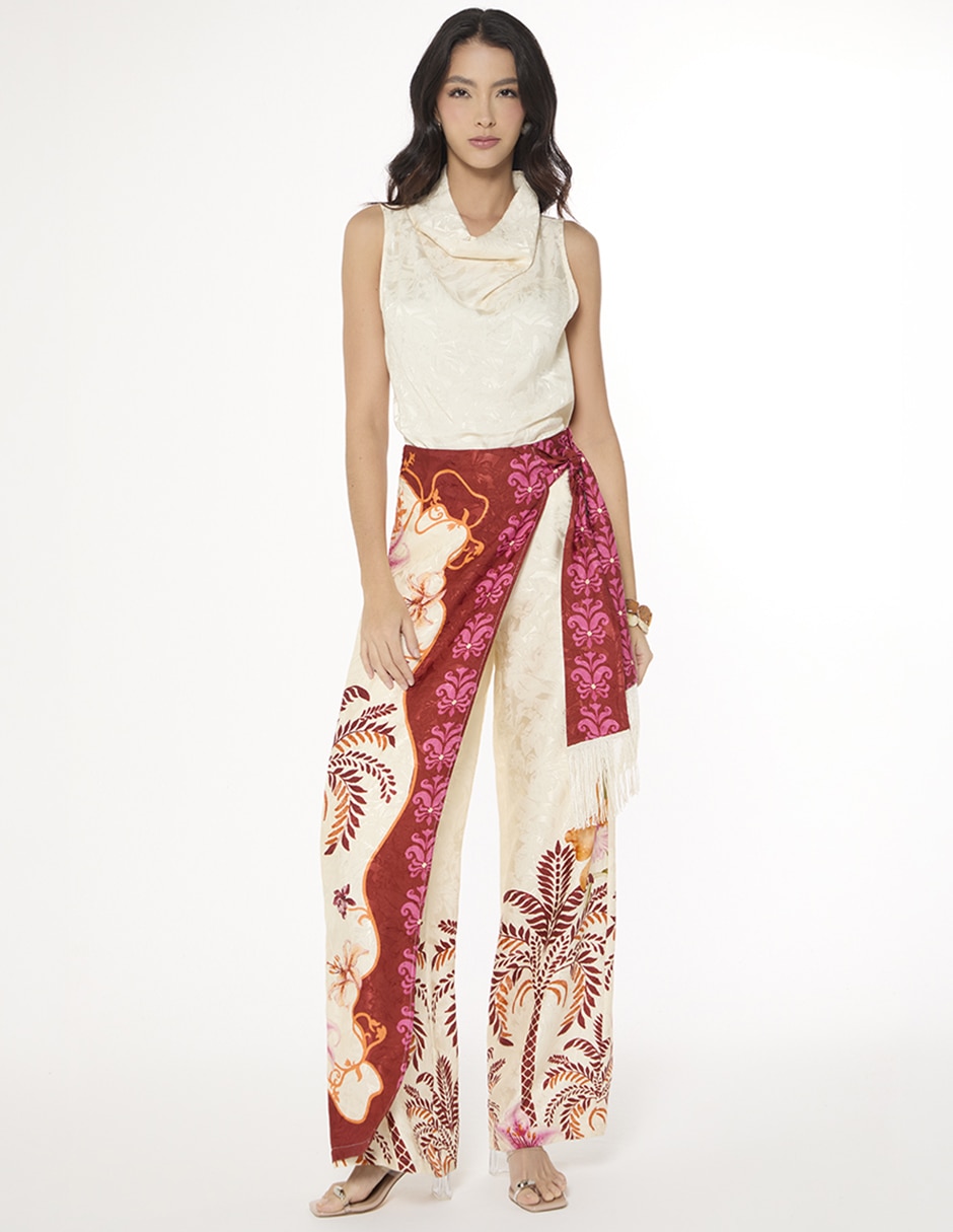 Pantalón relaxed copacabana travel palazzo para mujer 4