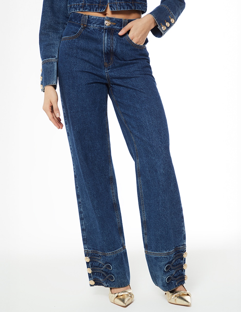 Jeans bota indigo cusco military denim para mujer Jeans bota indigo cusco military denim para mujer