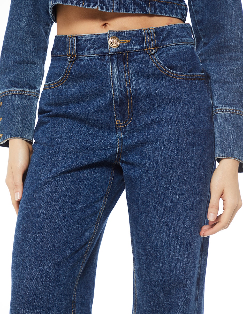 Jeans bota indigo cusco military denim para mujer 3