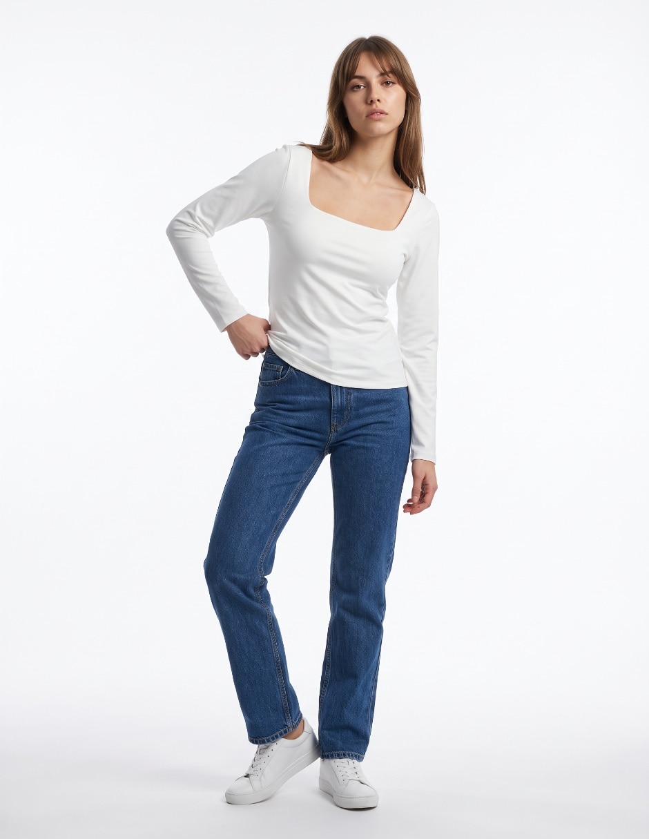 Blusa manga larga para mujer