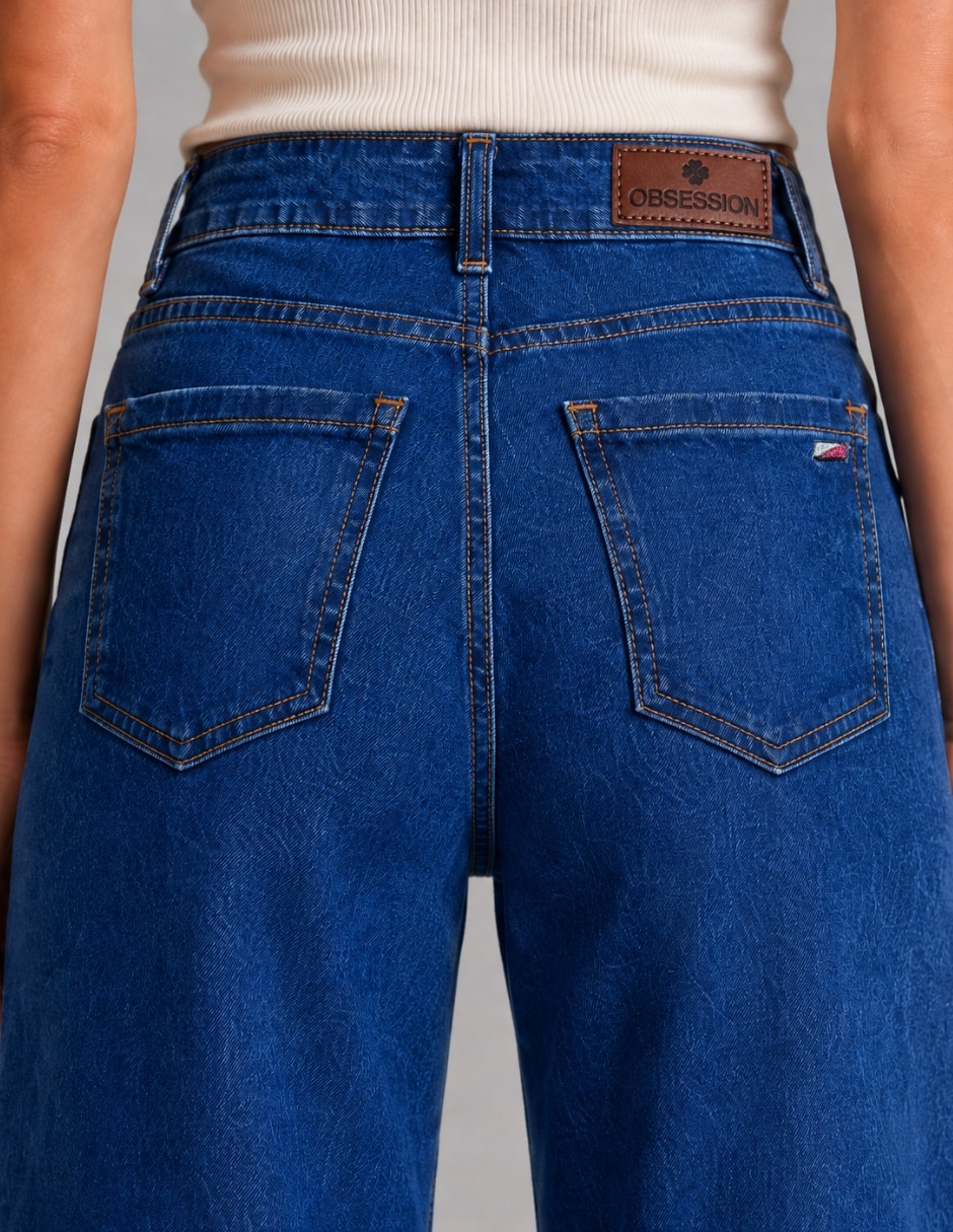 Jeans wide leg 25669-d para mujer 5