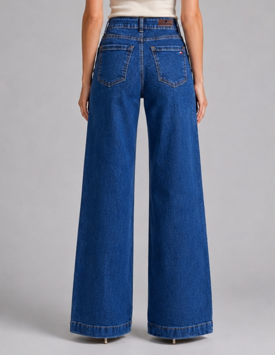 Jeans wide leg 25669-d para mujer