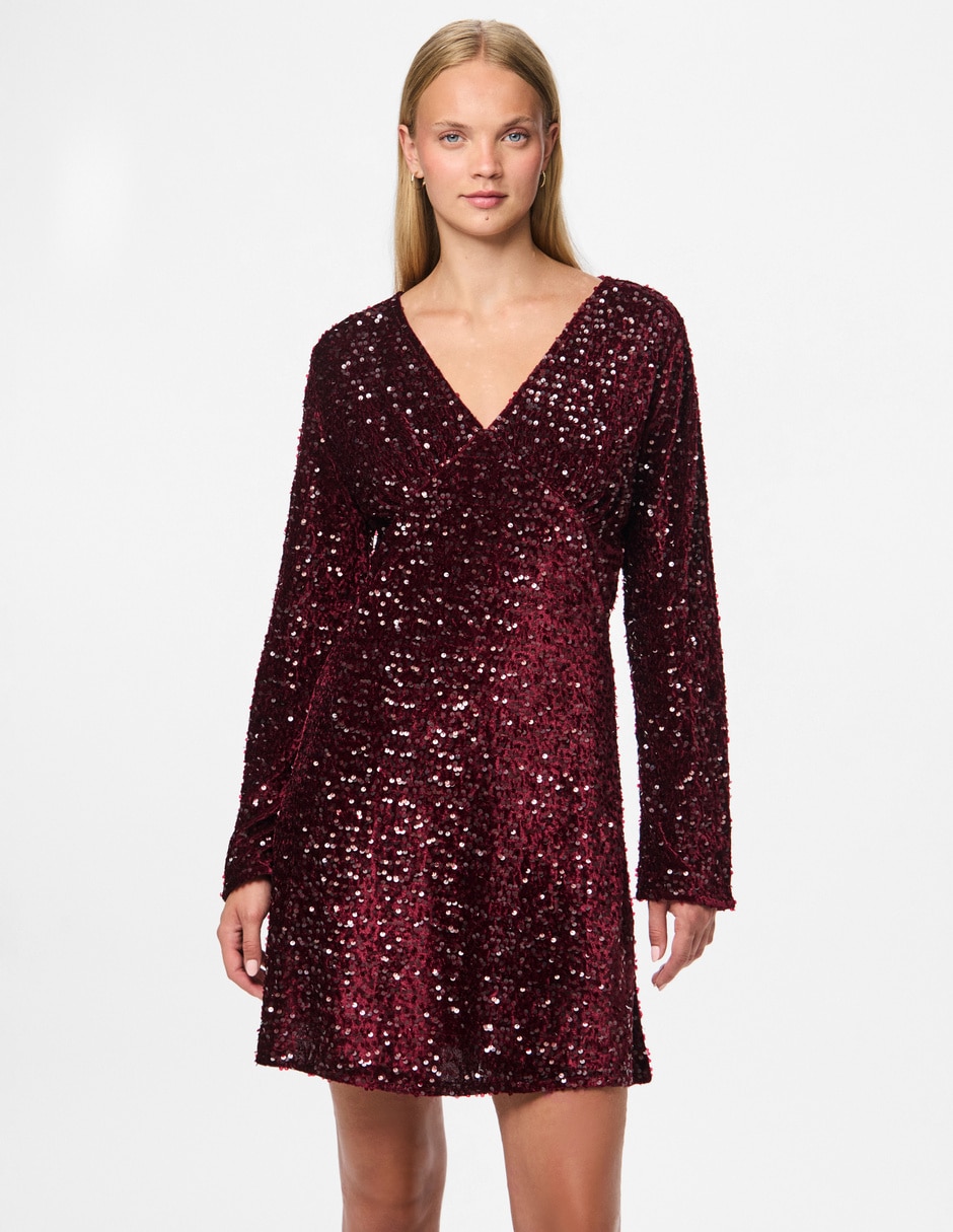Vestido mini de fiesta escote V