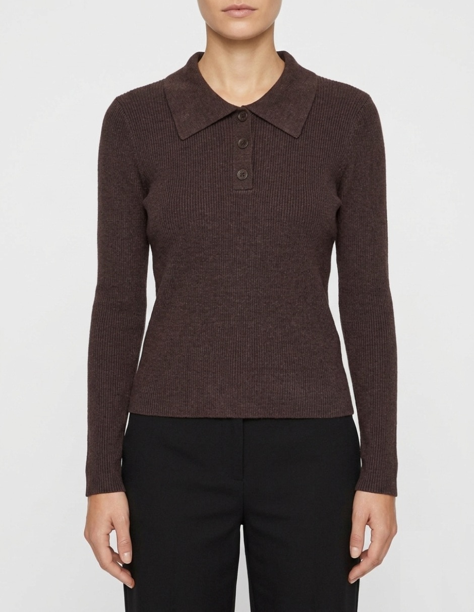 Suéter cuello polo para mujer Suéter cuello polo para mujer