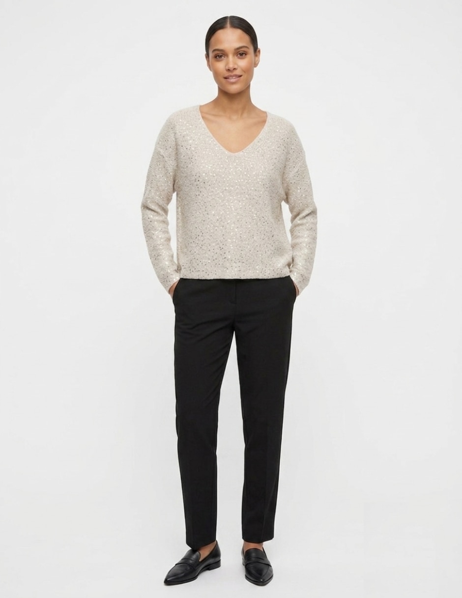 Suéter cuello v para mujer 2