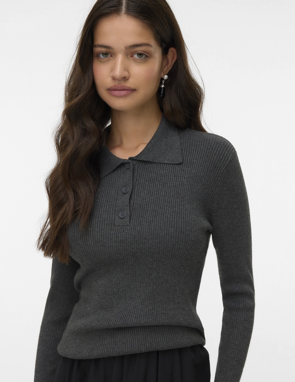 Suéter cuello polo para mujer 1