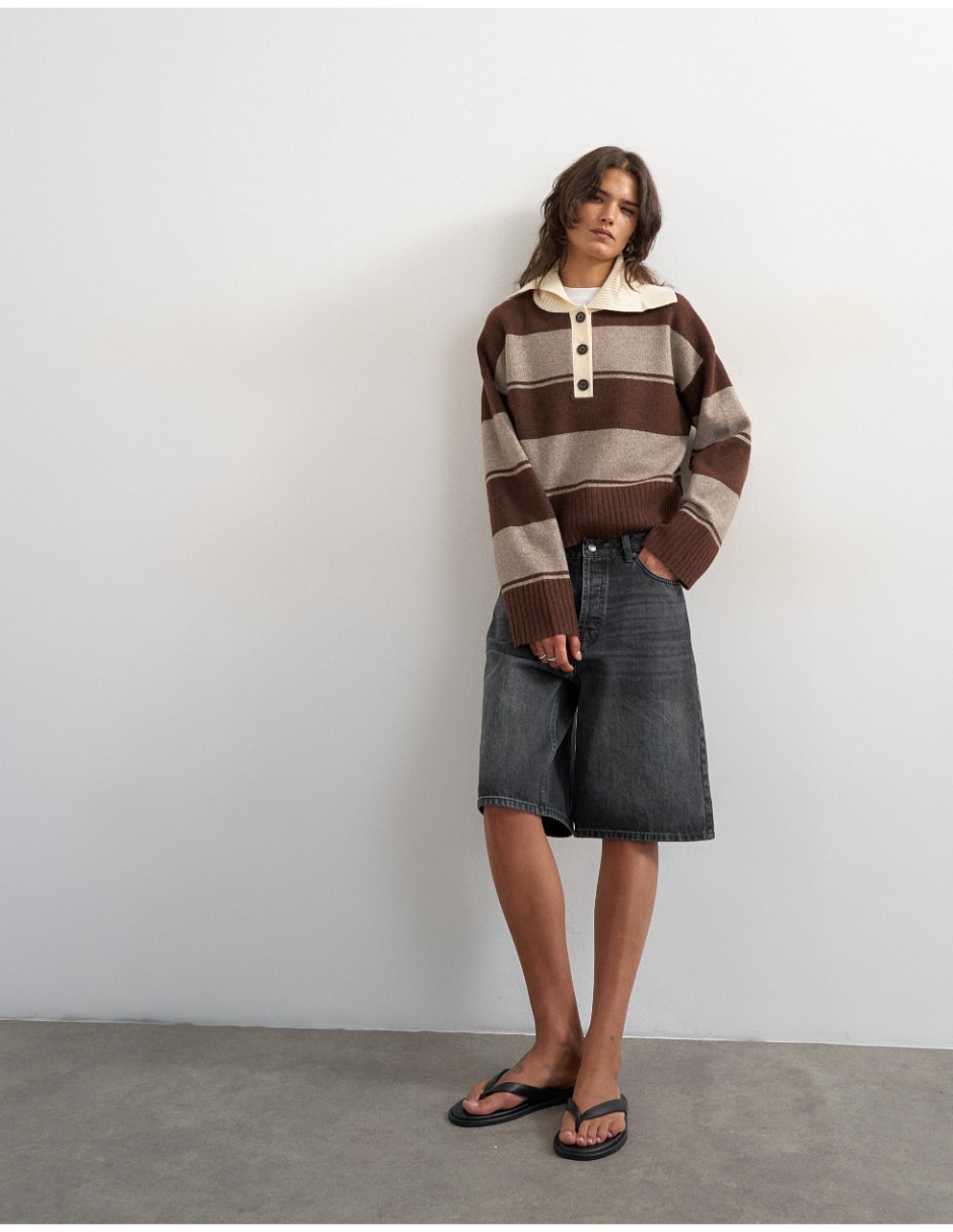 Suéter cuello polo para mujer Suéter cuello polo para mujer