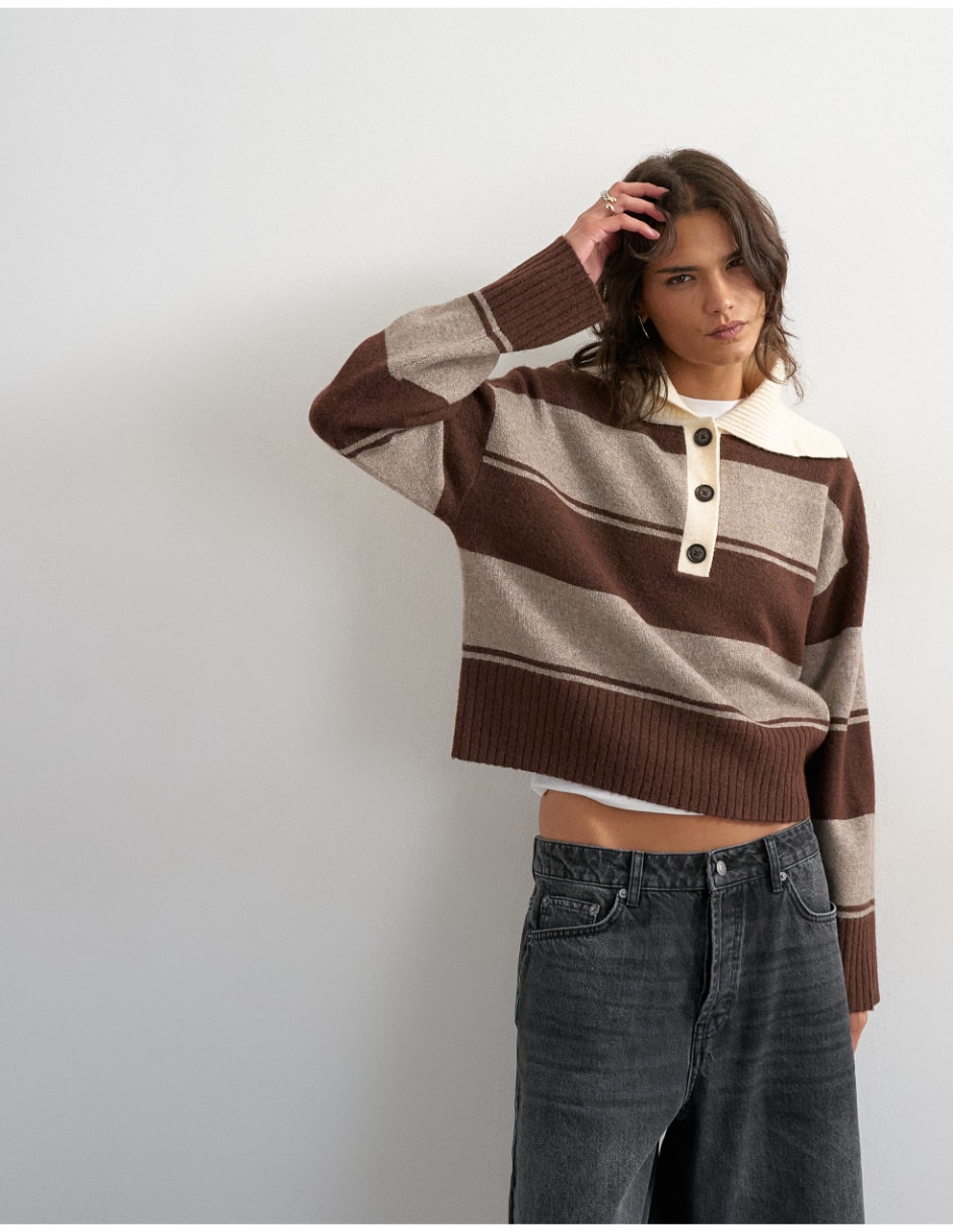 Suéter cuello polo para mujer 3
