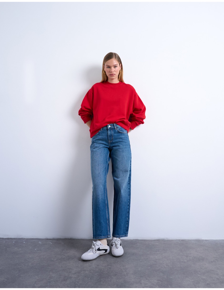 Jeans straight corte recto para mujer Jeans straight corte recto para mujer