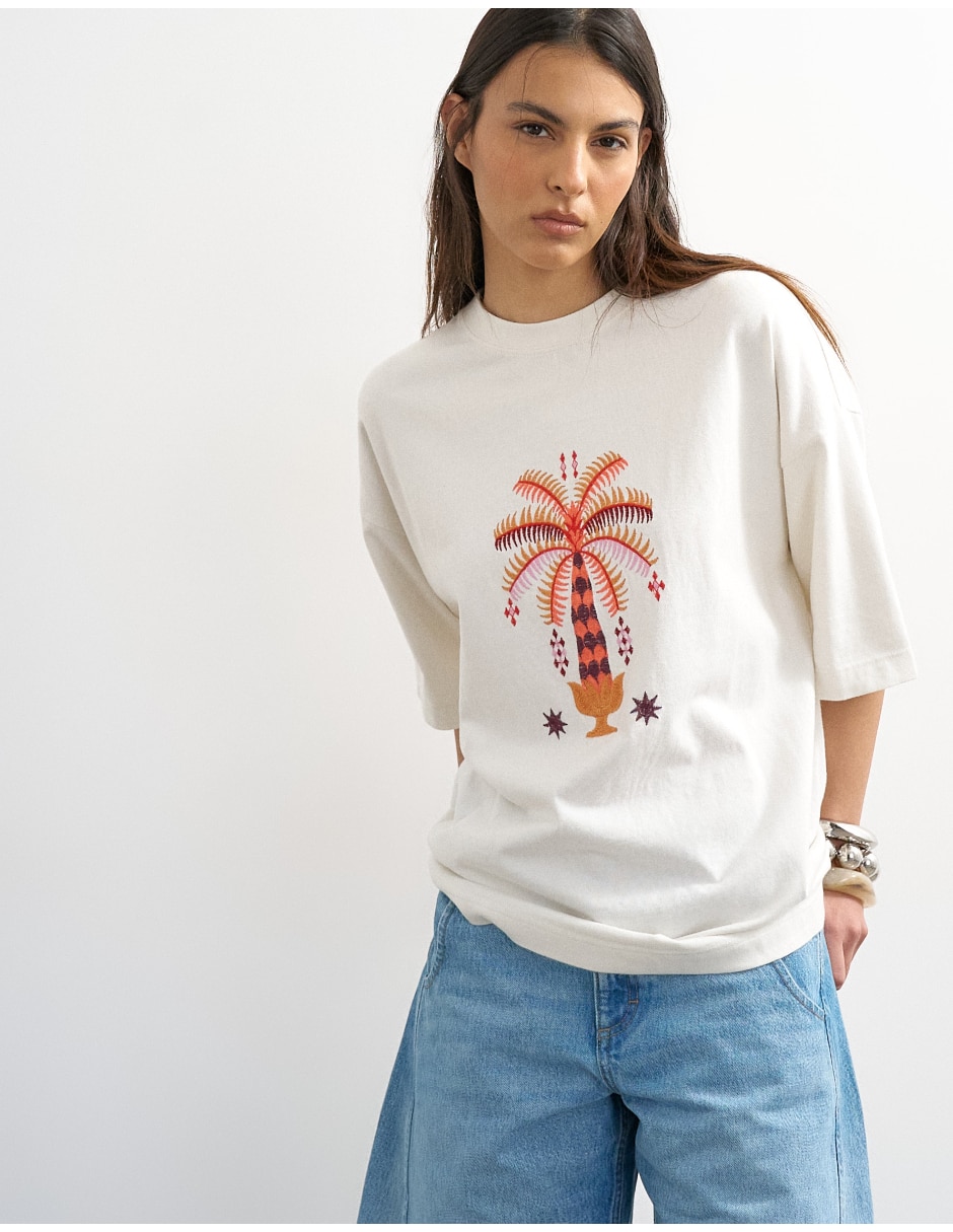 Playera manga corta cuello redondo para mujer Playera manga corta cuello redondo para mujer