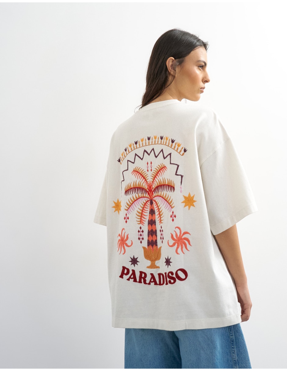 Playera manga corta cuello redondo para mujer 4
