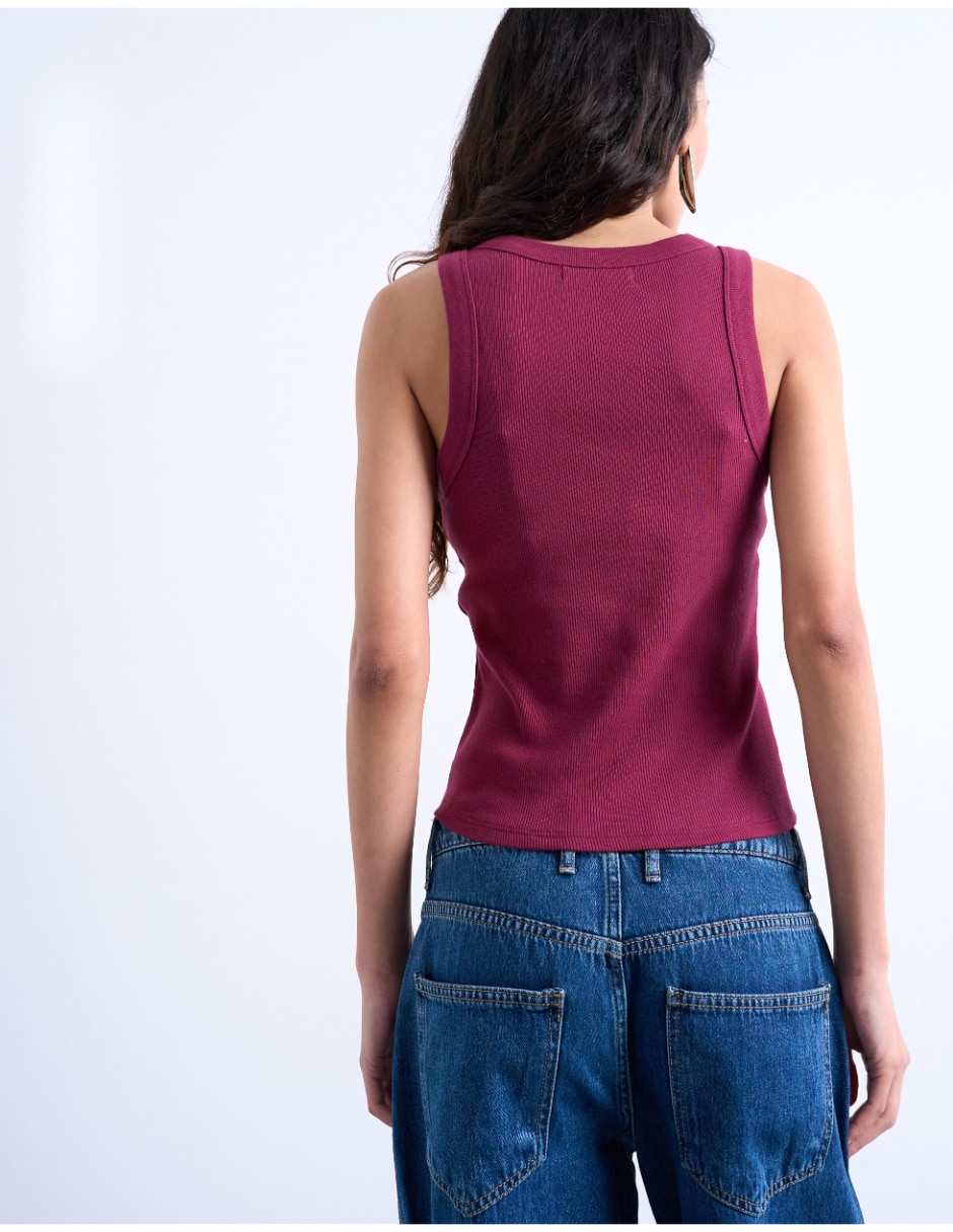 Top cuello redondo tirante ancho 4