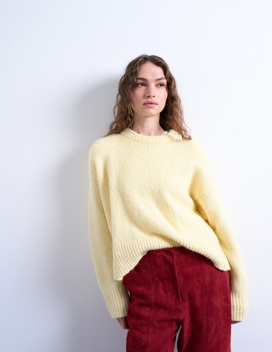 Suéter cuello redondo para mujer