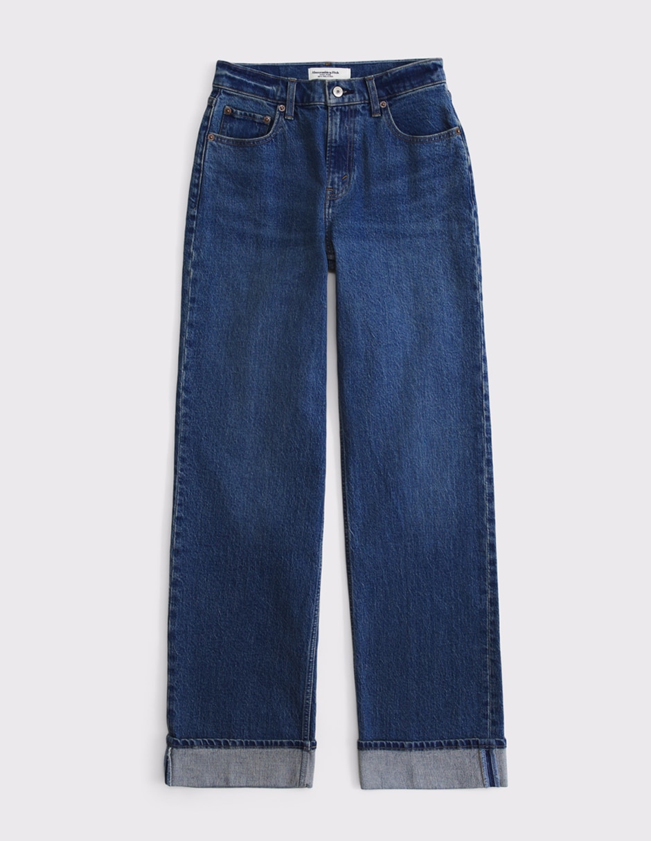 Jeans relajado ki155-6784-278 corte cintura alta para mujer