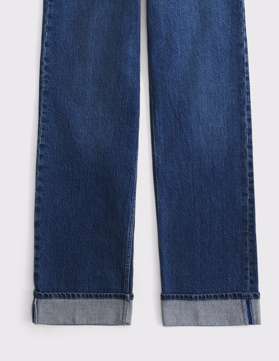Jeans relajado ki155-6784-278 corte cintura alta para mujer 3