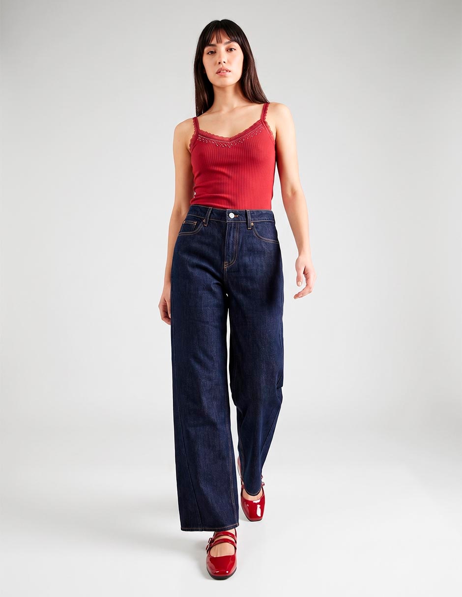 Jeans loose a la cintura alta para mujer