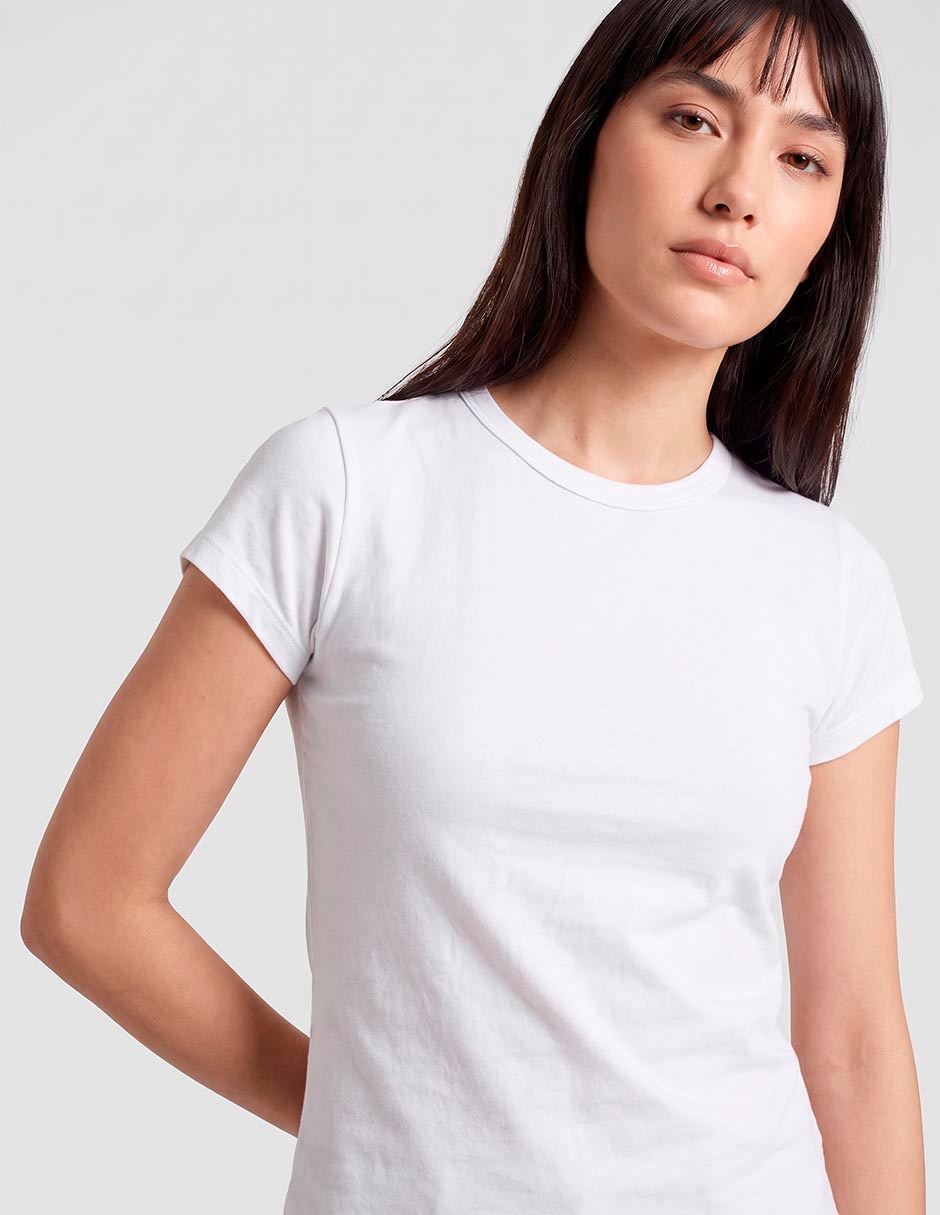 Playera manga corta cuello redondo para mujer 2