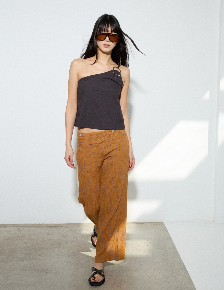 Pantalón regular amplio para mujer 5