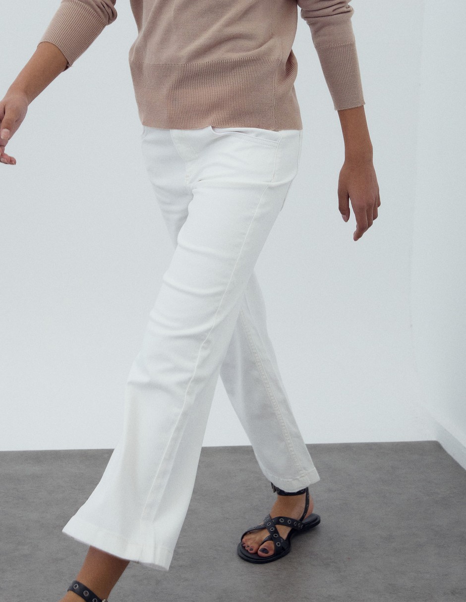 Jeans capri acampanado cintura para mujer Jeans capri acampanado cintura para mujer
