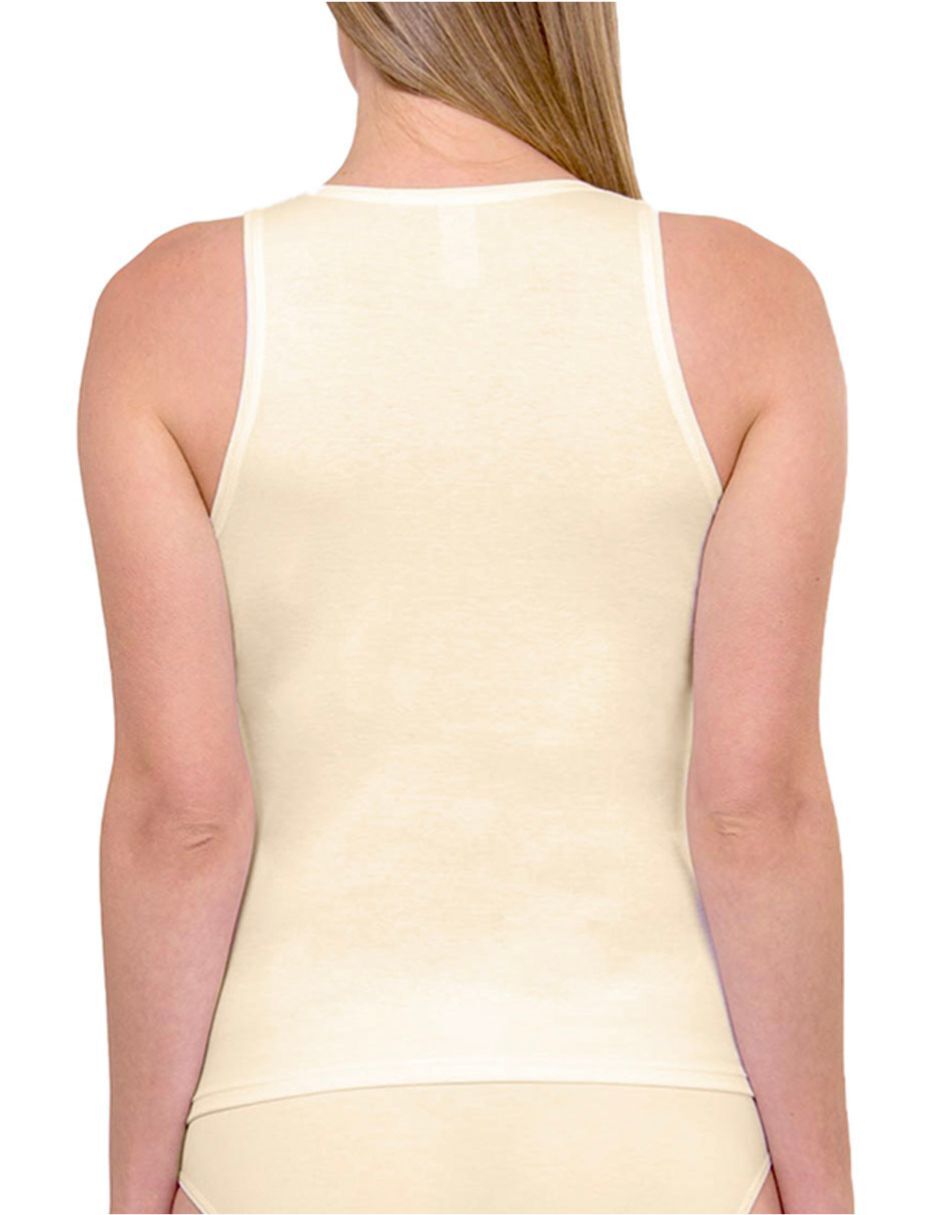 Camiseta cuello redondo sin manga de algodón 2